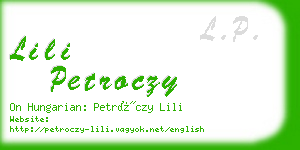 lili petroczy business card